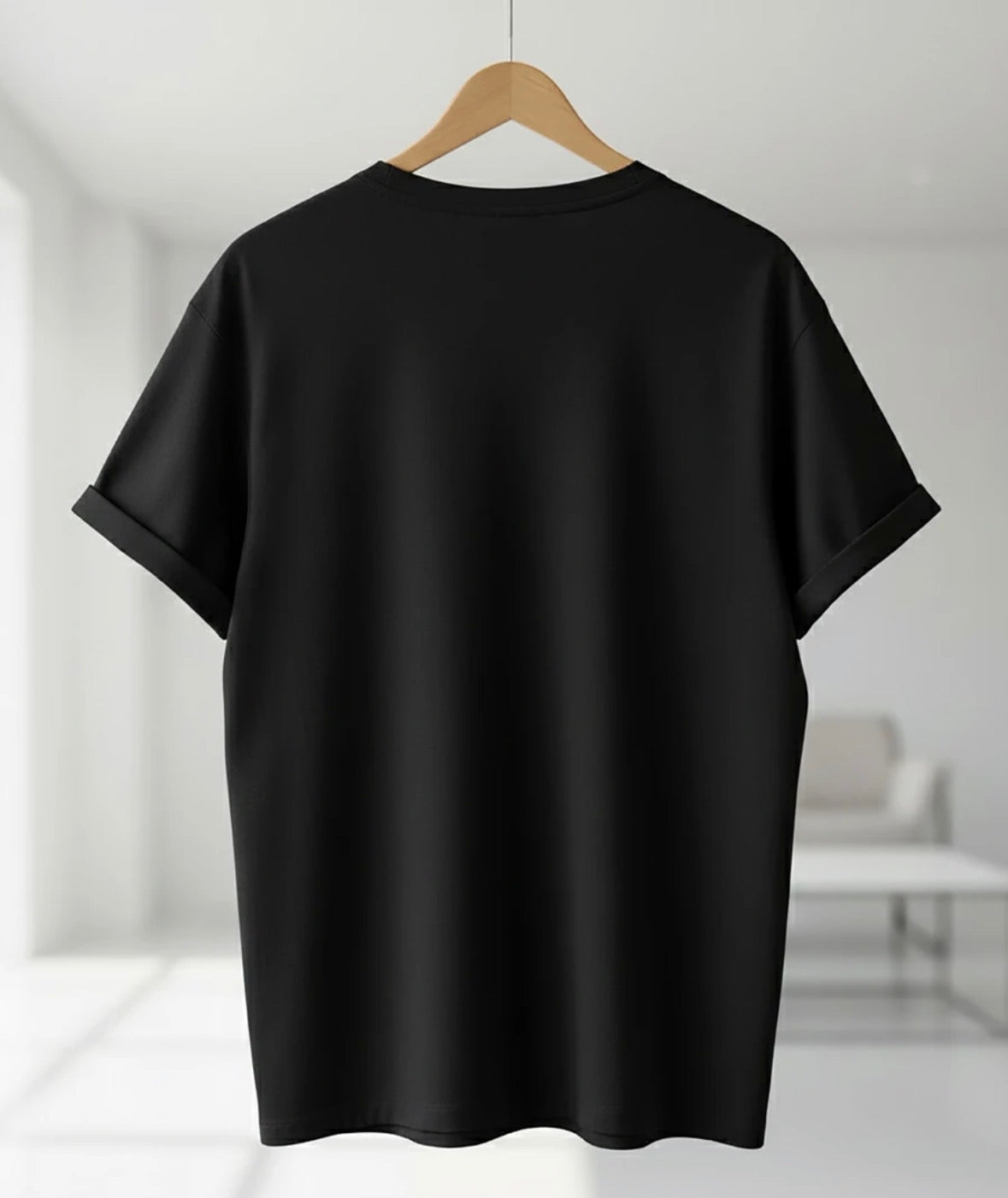 Men Printed Round Neck Pure Cotton Black T-Shirt