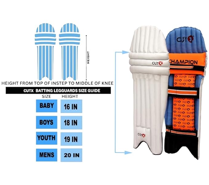 Cutx Cricket Batting Legguard Campion (White) (Youth)