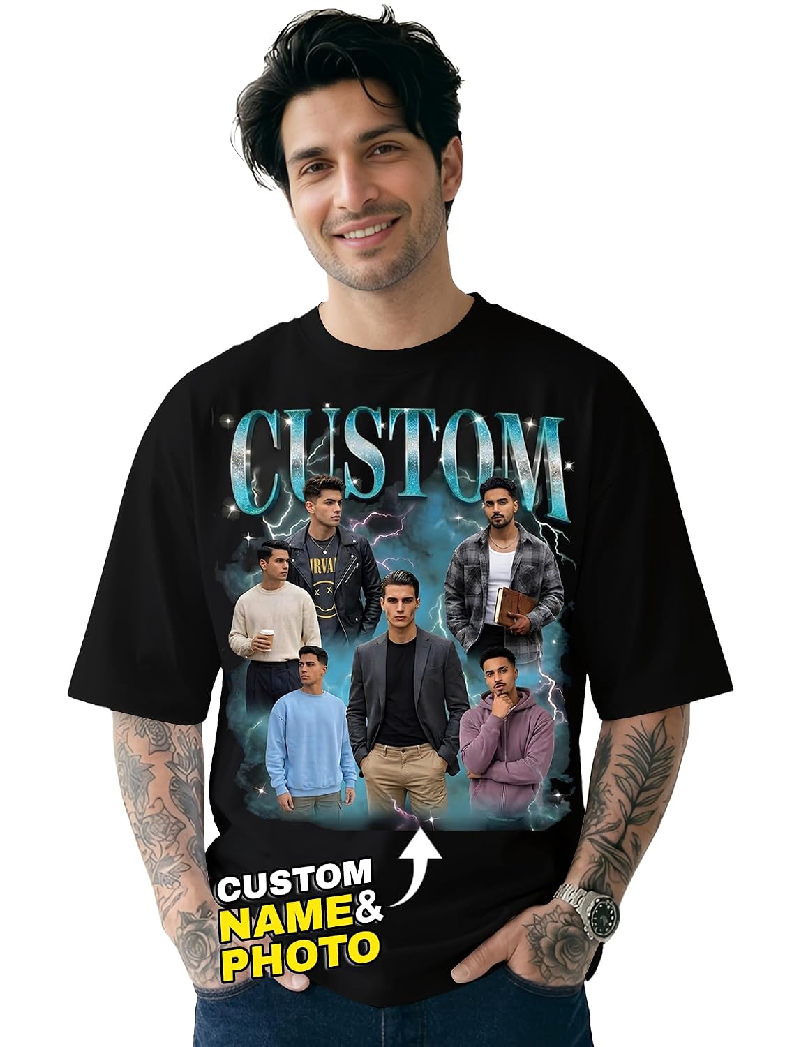 Customized Oversized Men's Photo T-Shirt
