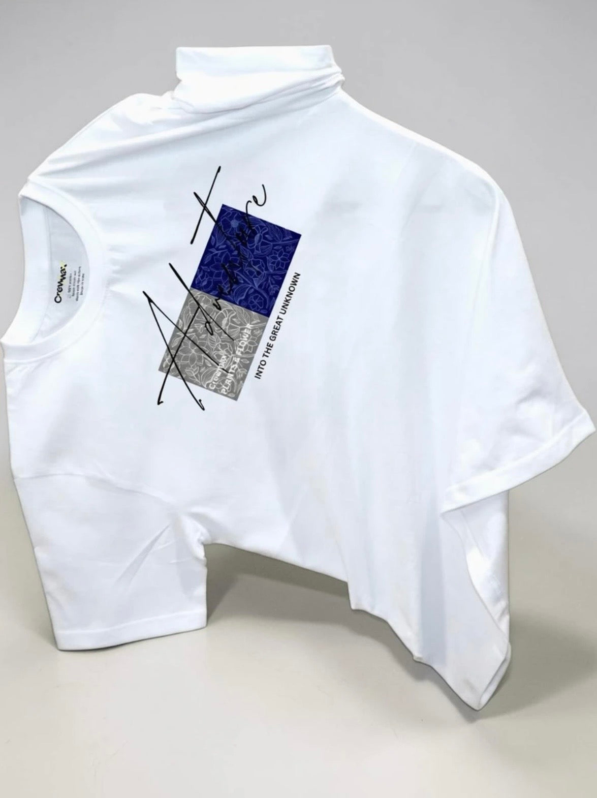 Men Printed Round Neck Pure Cotton White T-Shirt