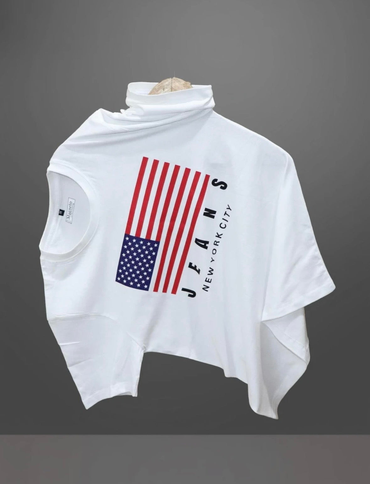 Men Printed Round Neck Pure Cotton White T-Shirt