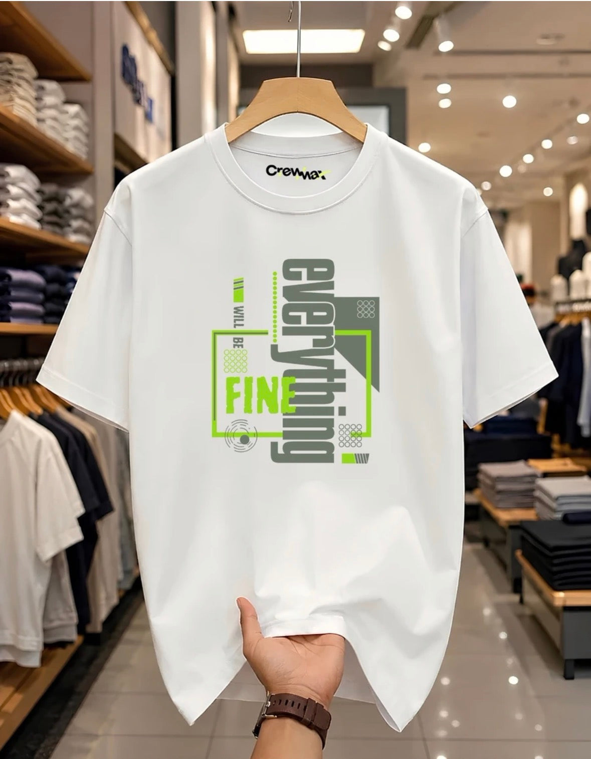 Men Printed Round Neck Pure Cotton White T-Shirt
