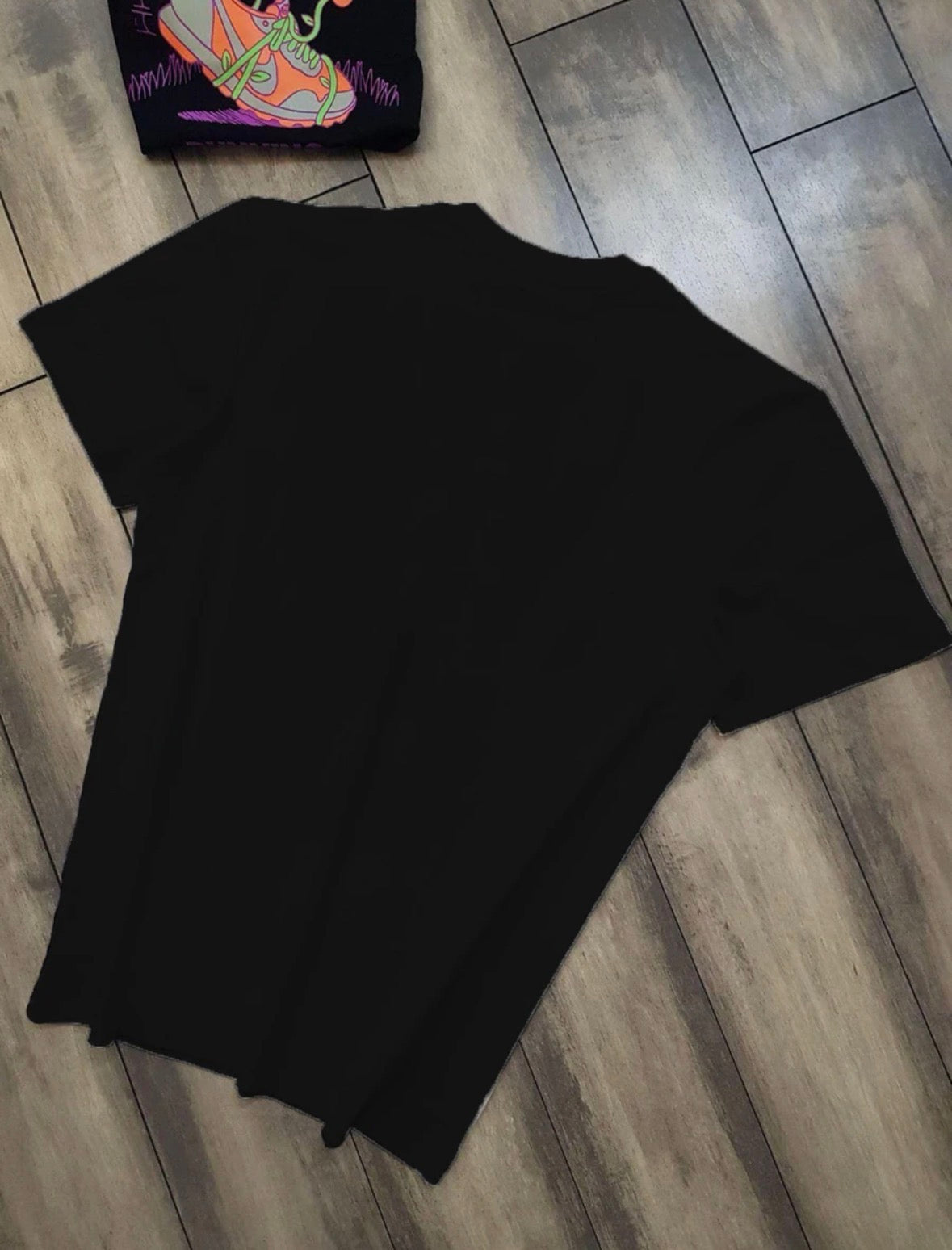 Men Printed Round Neck Pure Cotton Black T-Shirt