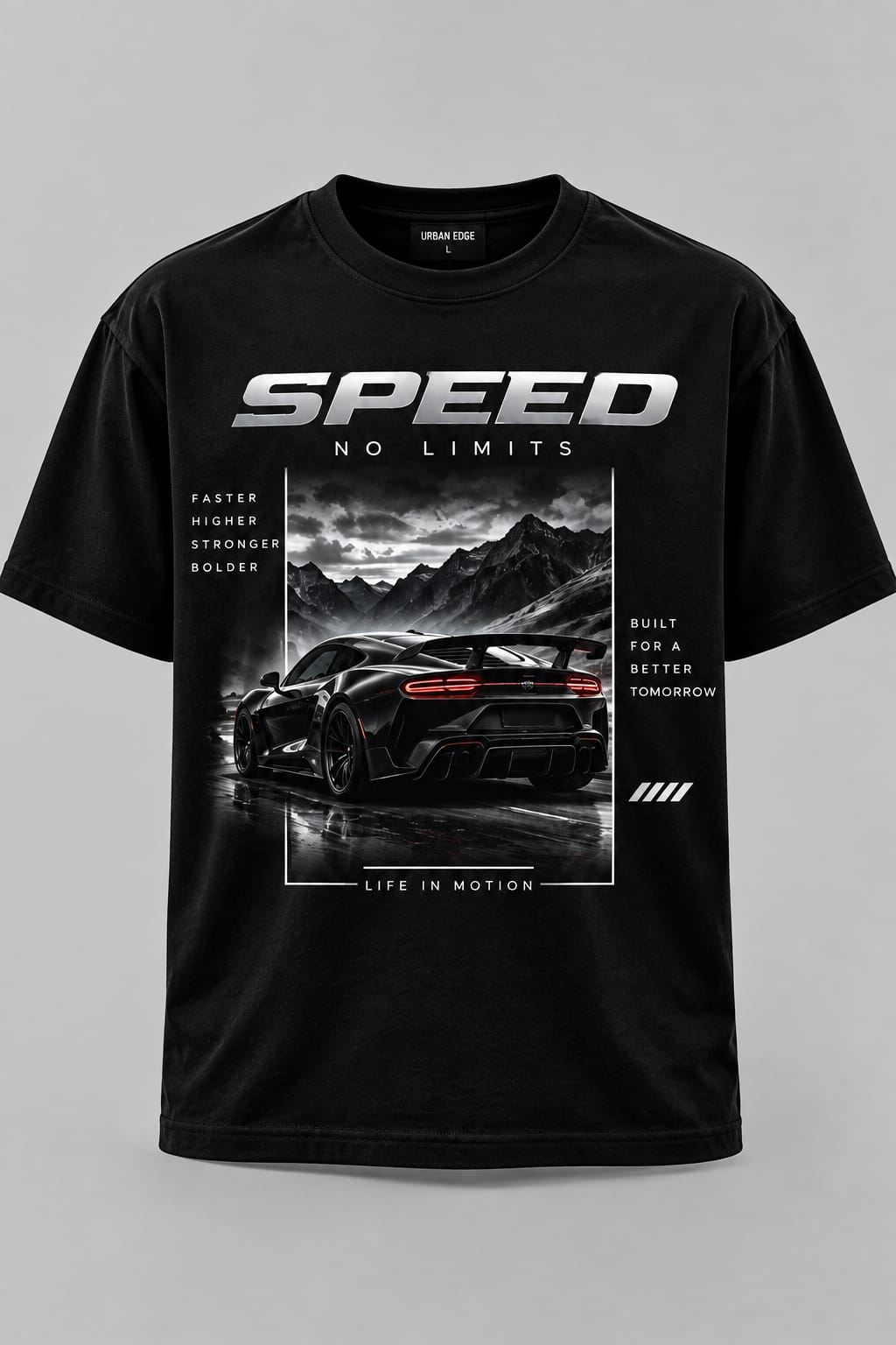 Premium Black Car Graphic T-Shirt Bold automotive design with a stylish streetwear look.